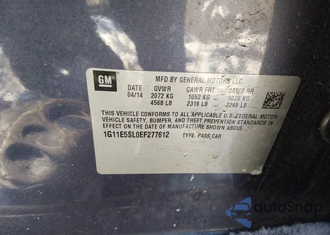 2014 Chevrolet Malibu 2Lt z USA, uszkodzony, nr VIN 1G11E5SL0EF277612